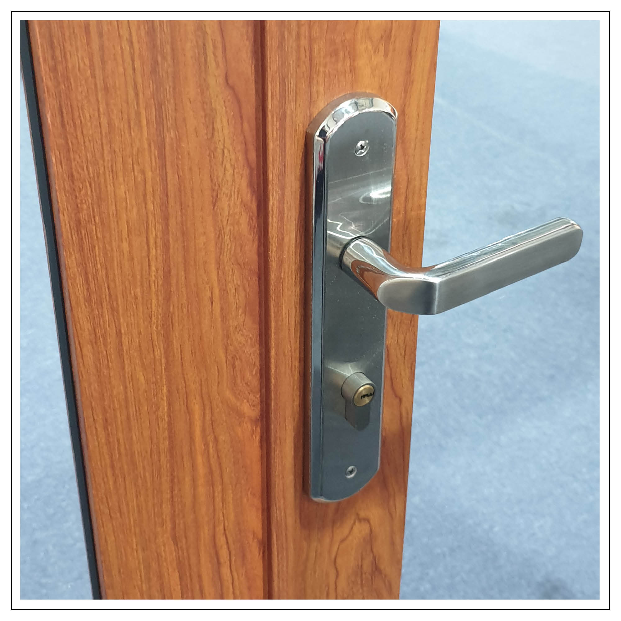 aluminium timber effect panels with stainless steel hardware
